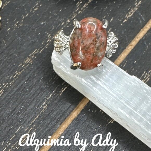 Unakite  Victorian gem ring - Picture 1 of 2